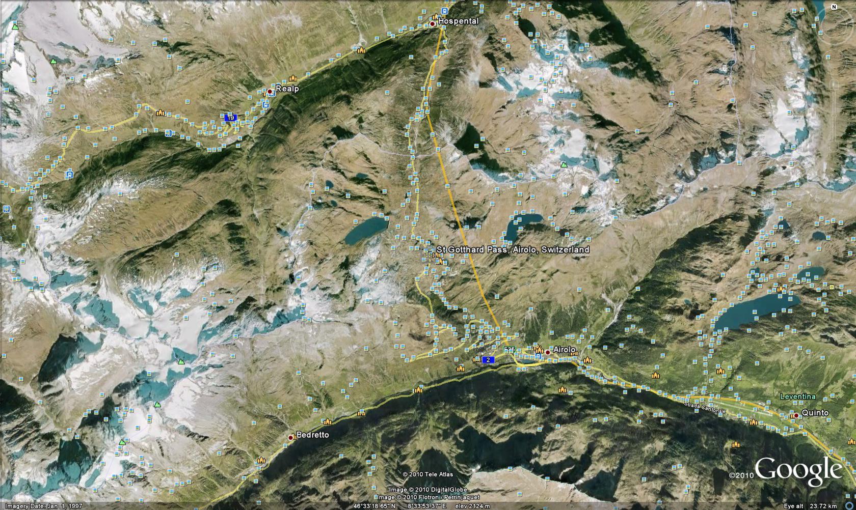 ST GOTTHARD PASS SWITZERLAND/ GOOGLE EARTH