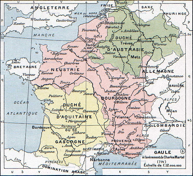 714 - the Lands of the Franks at the time of Charles Martel