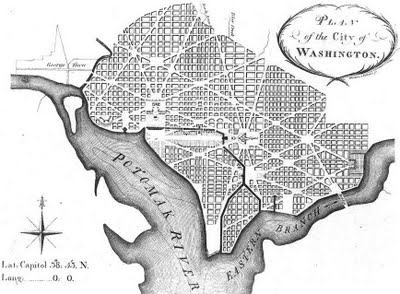 1792 Pierre Charles L'Enfant, Plan of the City of Washington, March 1792, Library of Congress